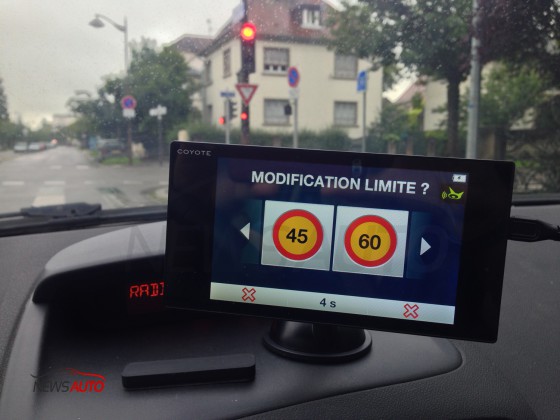 Signalement changement limitation vitesse Coyote NAV