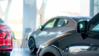 Des SUV dans un showroom